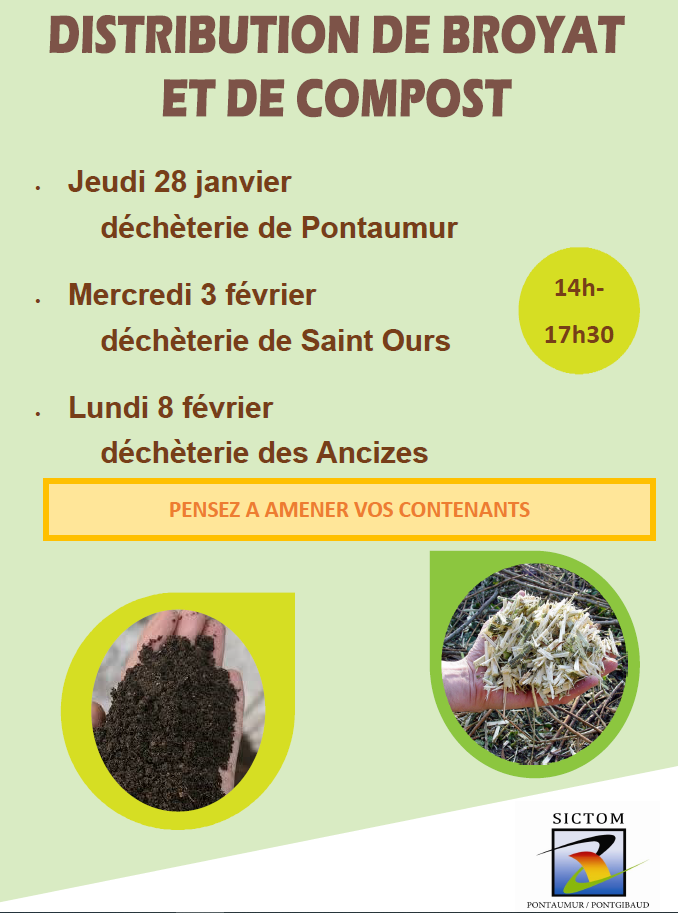 Distribution de broyat et compost