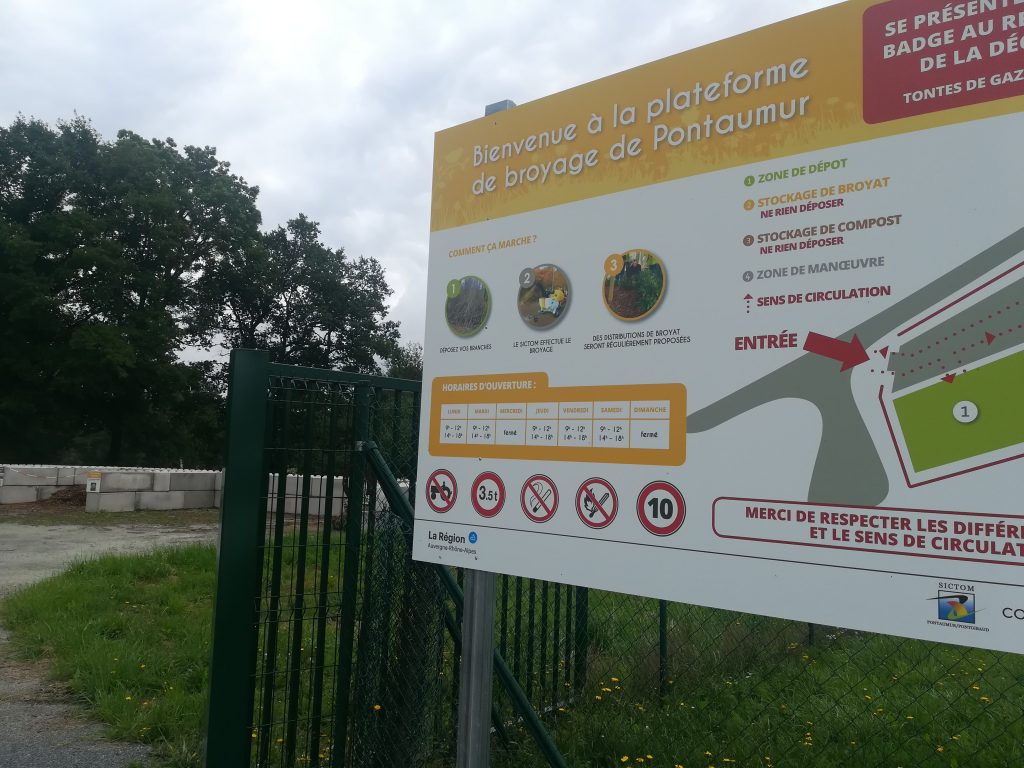 plateforme de broyage de branches de Pontaumur